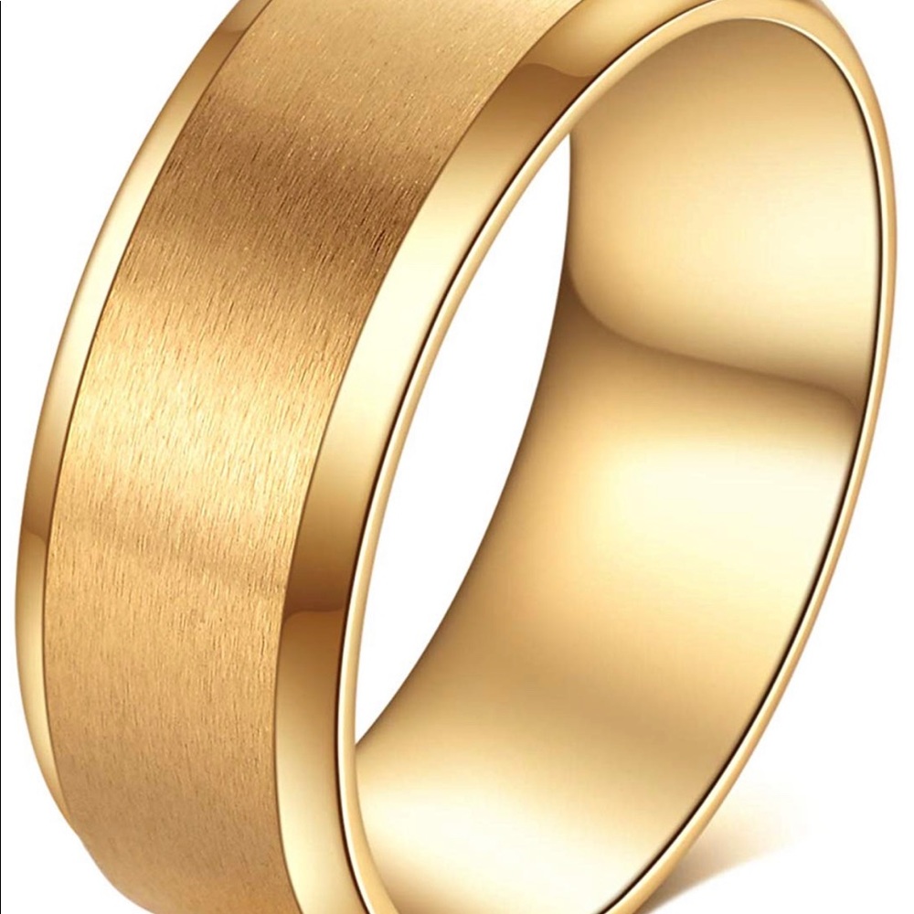 Men’s stainless steel GOLD Ring Wedding band Gift - Picture 3 of 4